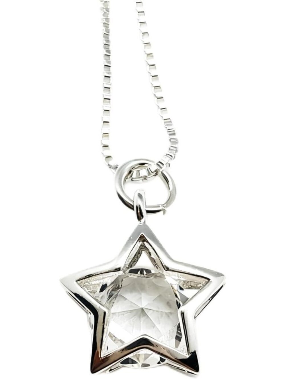 Women's Star 925 Sterling Silver Treble Clef Music Note CZ Pendant Necklace